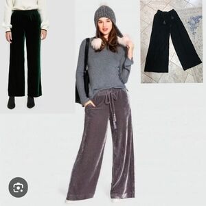 Who What Wear Velvet Wide Leg Pull On Pants Size S